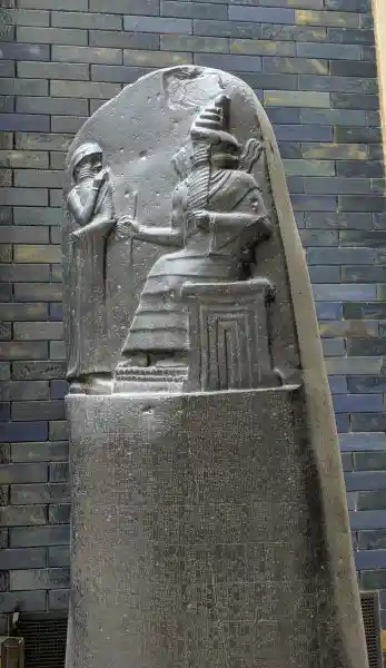 Replica of the code of Hammurabi, Babylonian legal text